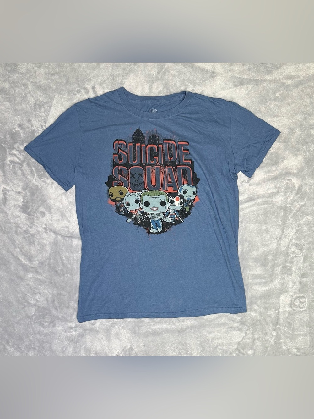 Suicide Squad Funko Pop Tees Legion of Collectors Blue T-Shirt Adult L